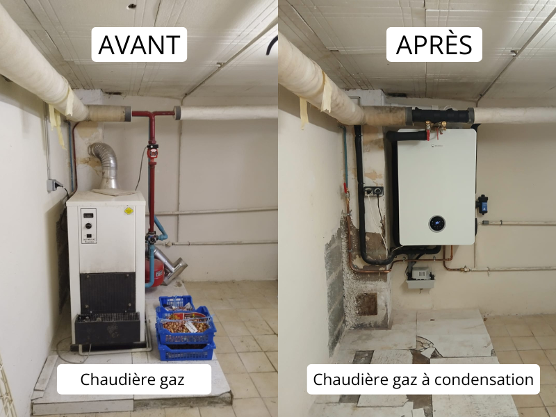 Installation d'une chaudière à condensation à Descartes en remplacement d'une chaudière gaz.
