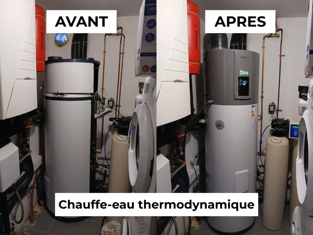 Changement du chauffe-eau thermodynamique à Louans (37)